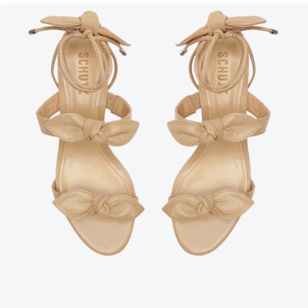 SCHUTZ | Alia Napa honey peach leather block heel sandal convertible